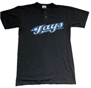 Vintage Majestic Toronto Blue Jays Men's Two Button Jersey Shirt Size Medium